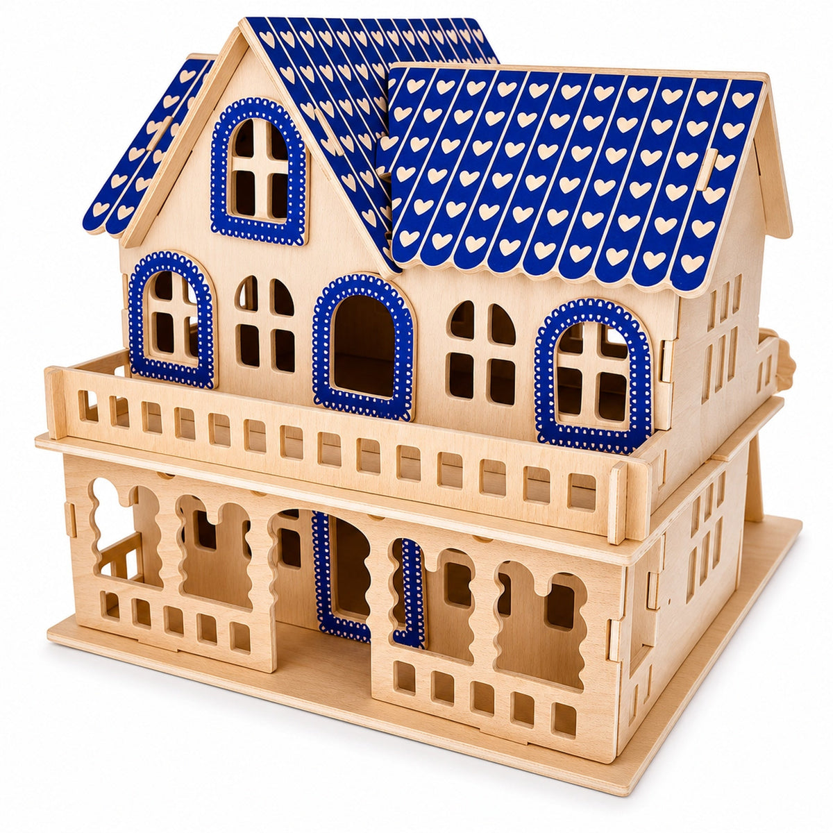 Set of 2 Eiffel Tower and House Model Kit Wooden 3D Puzzles