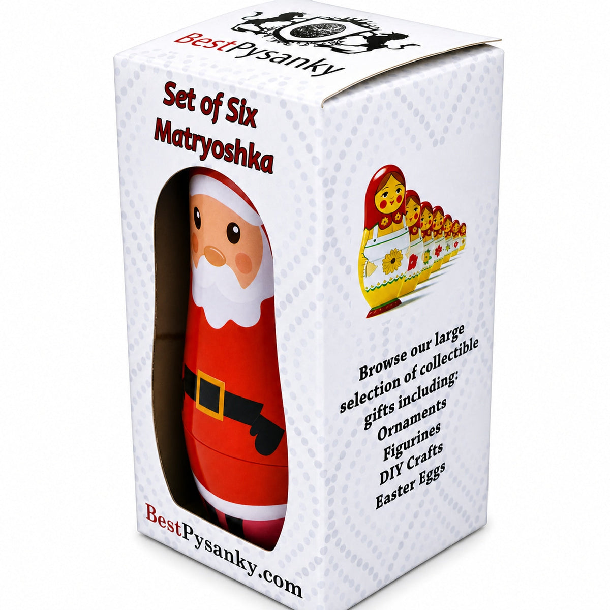 6 Plastic Nesting Dolls - Santa, Snowman, Reindeer, Tree, Elf & Gingerbread