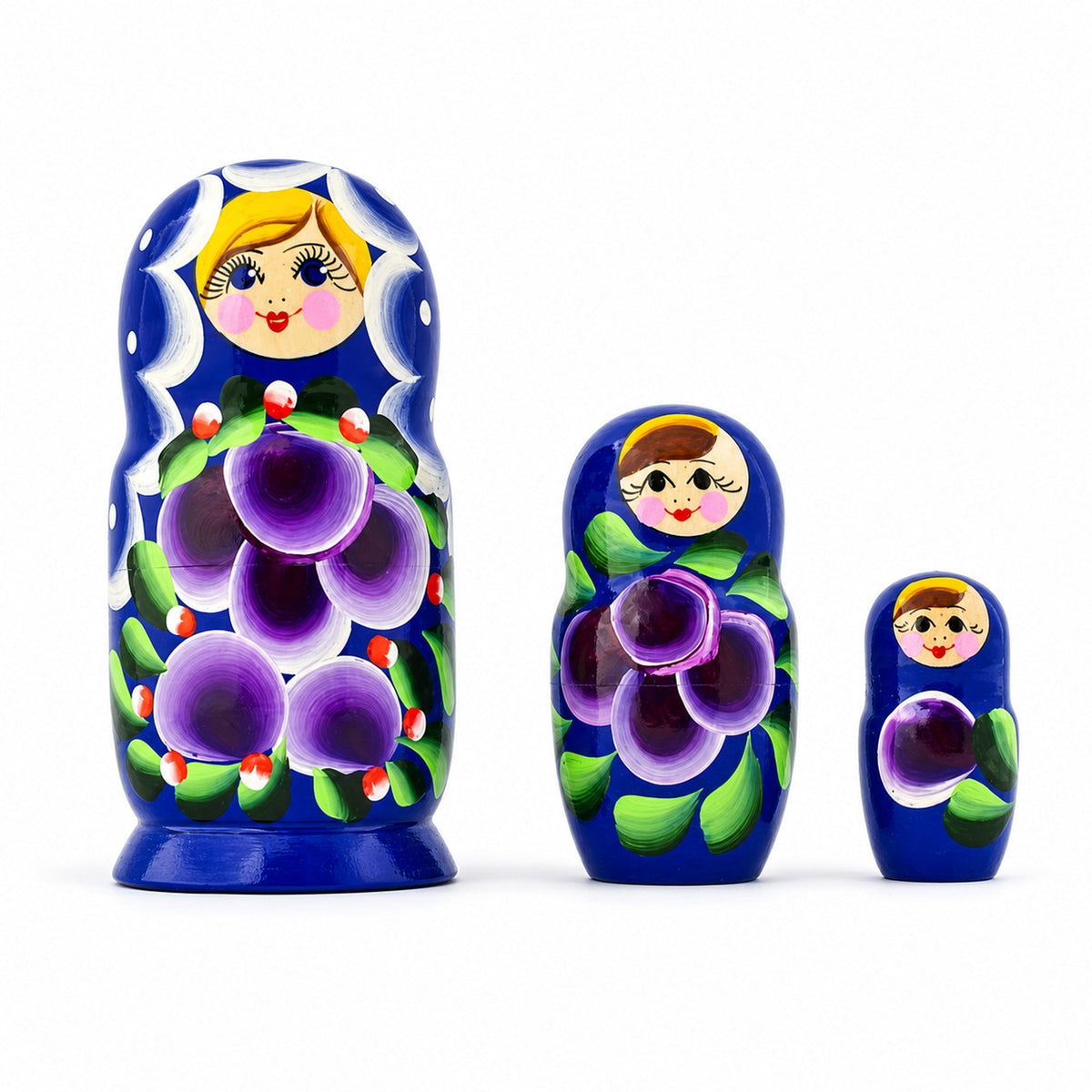 Set of 3 Daffodils Flowers Wooden Nesting Dolls 3.5 Inches
