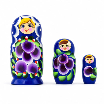 Set of 3 Daffodils Flowers Wooden Nesting Dolls 3.5 Inches