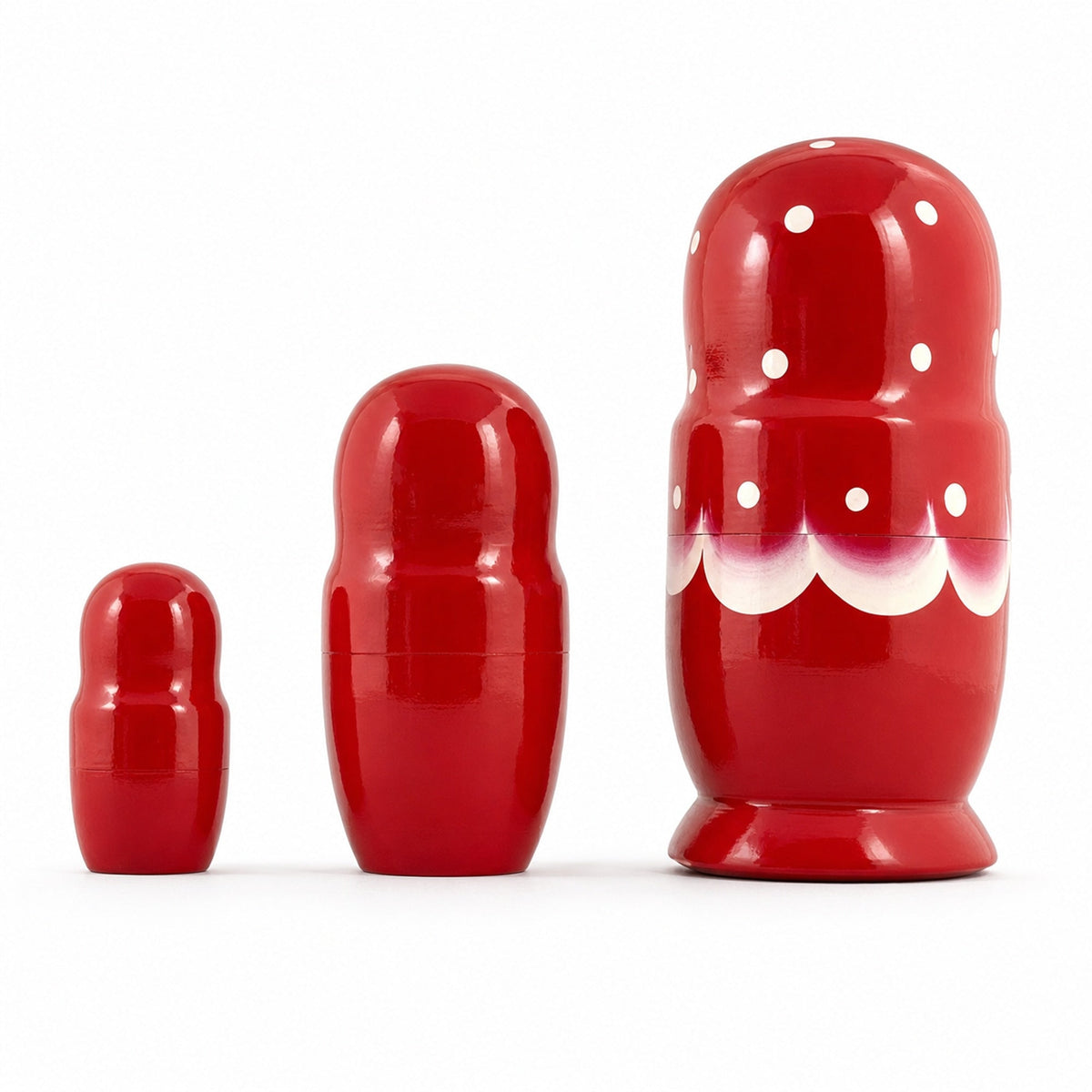 Set of 3 Anemone Flowers Wooden Nesting Dolls 3.5 Inches