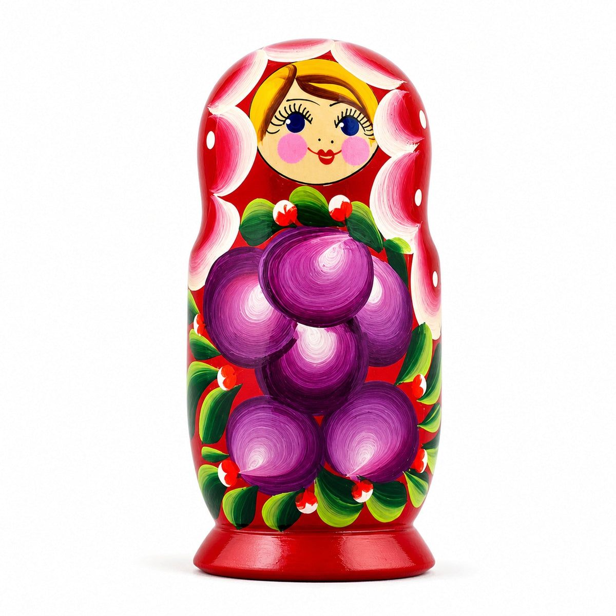 Set of 3 Anemone Flowers Wooden Nesting Dolls 3.5 Inches