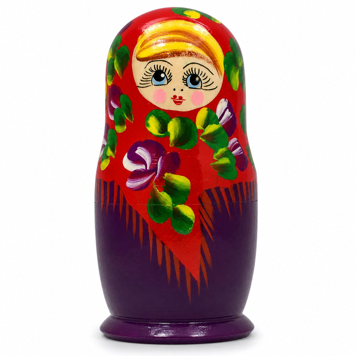 Set of 3 Deep Red Dress Wooden  Nesting Dolls 3.5 Inches