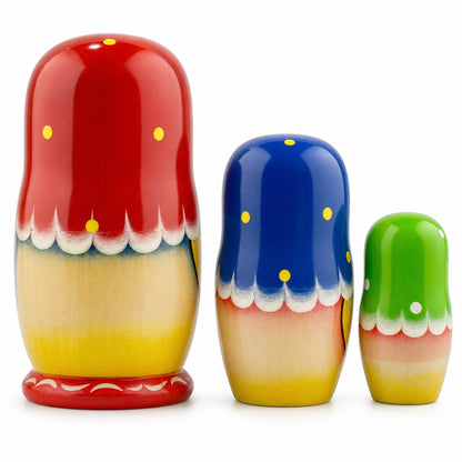 3 Strawberries Multi-Color  Nesting Dolls 4 Inches