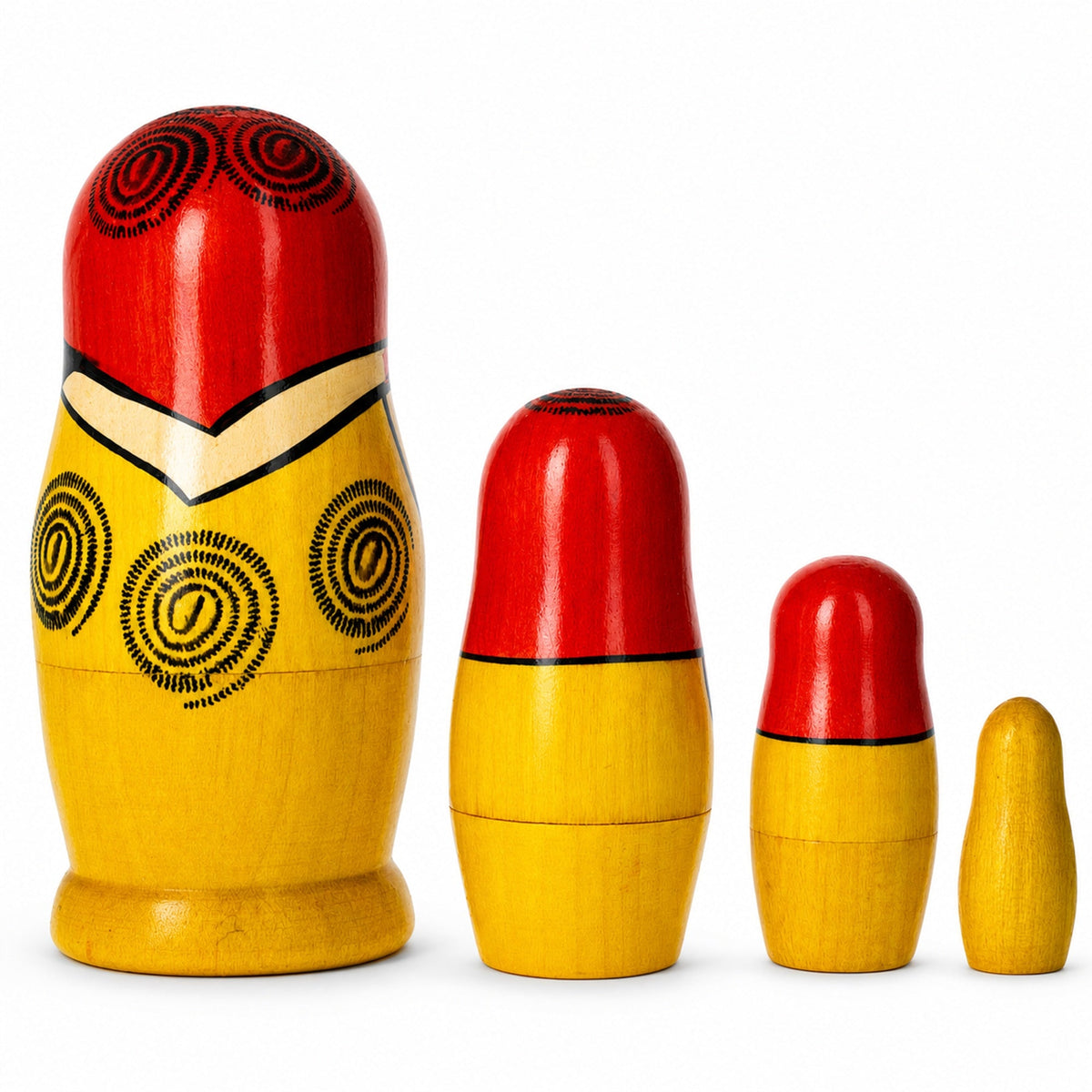 Set of 4 Semyonov Traditional Wooden Nesting Dolls 4 Inches