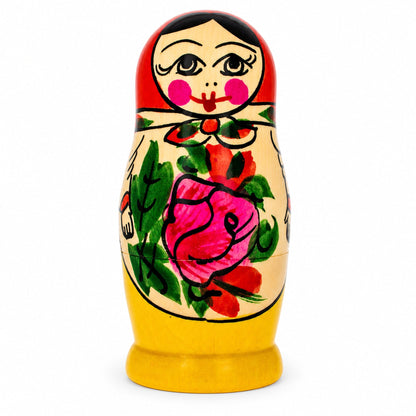 Set of 4 Semyonov Traditional Wooden Nesting Dolls 4 Inches