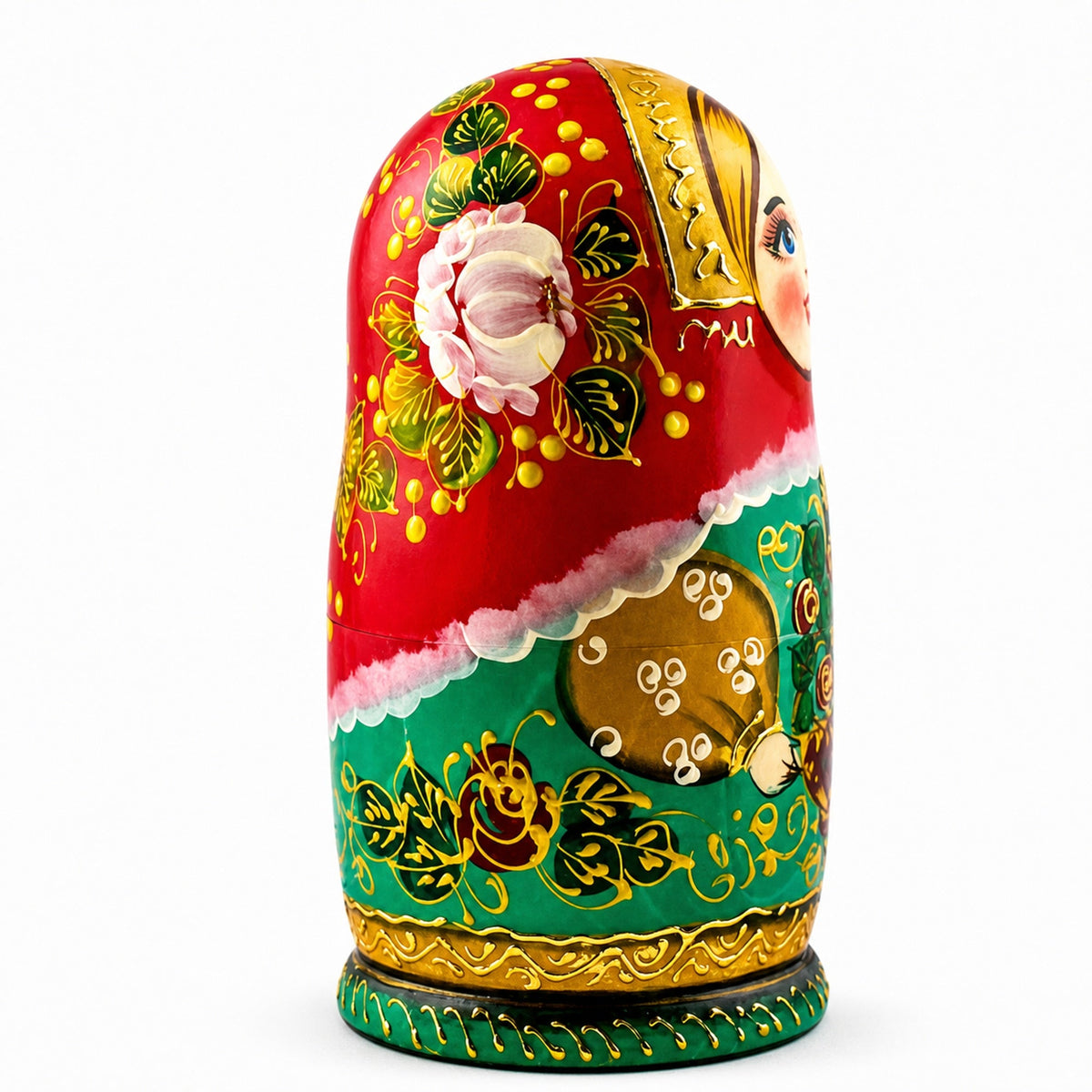 5 Girls with Basket Flowers Nesting Dolls  6.5 Inches