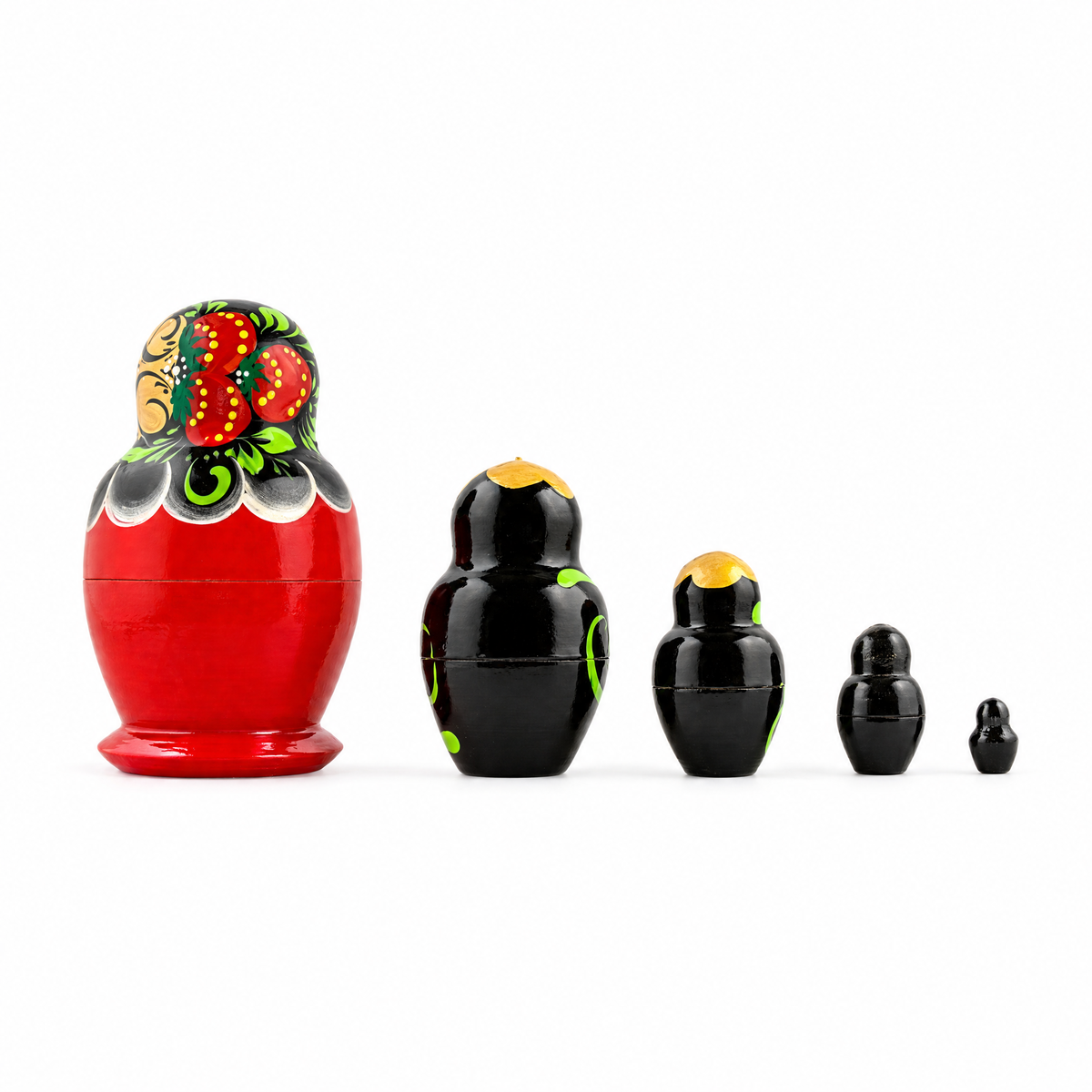 Set of 5 Wooden Nesting Dolls  3.5 Inches