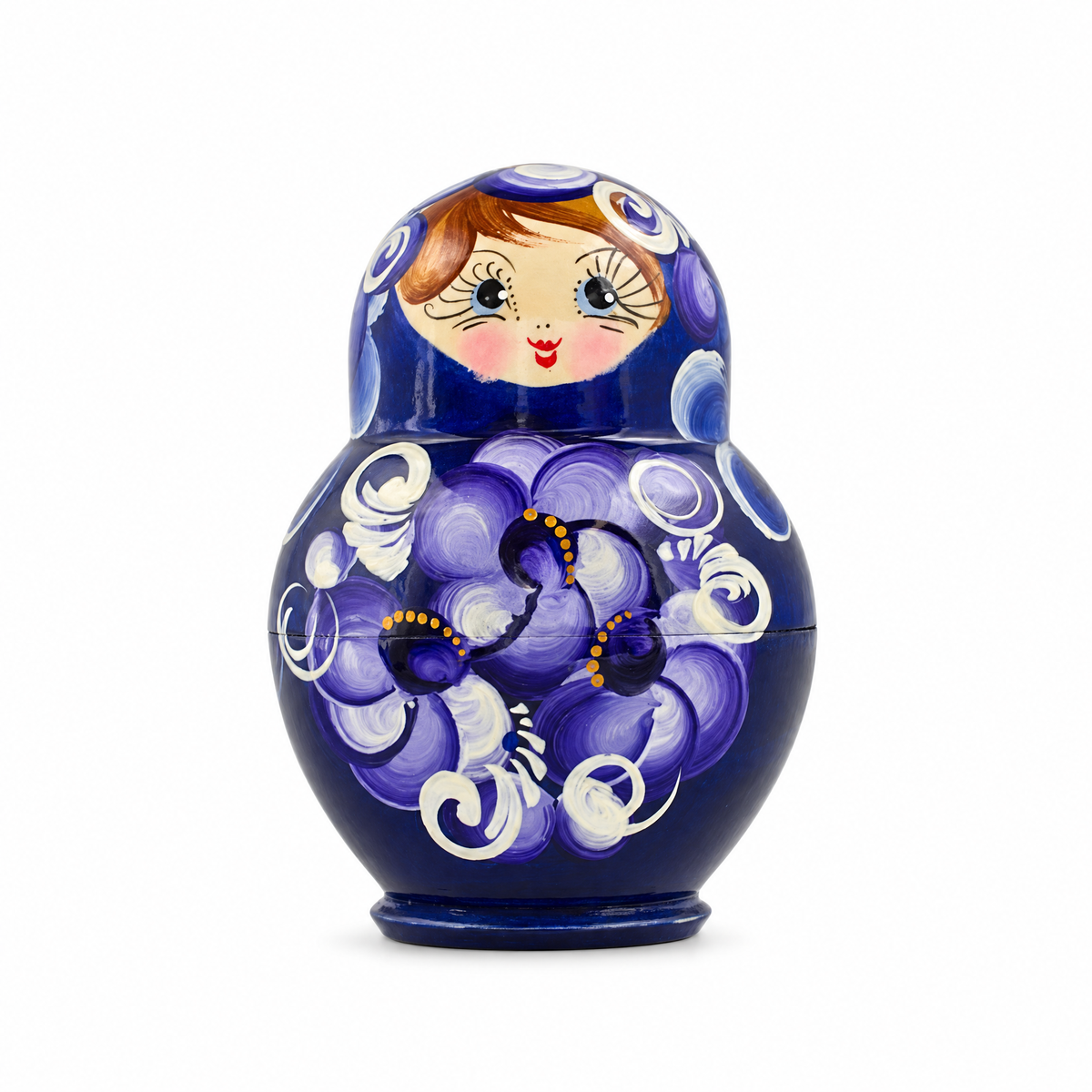 Set of 4 Miniature Wooden Nesting Dolls Matryoshka in Blue Dress  3 Inches