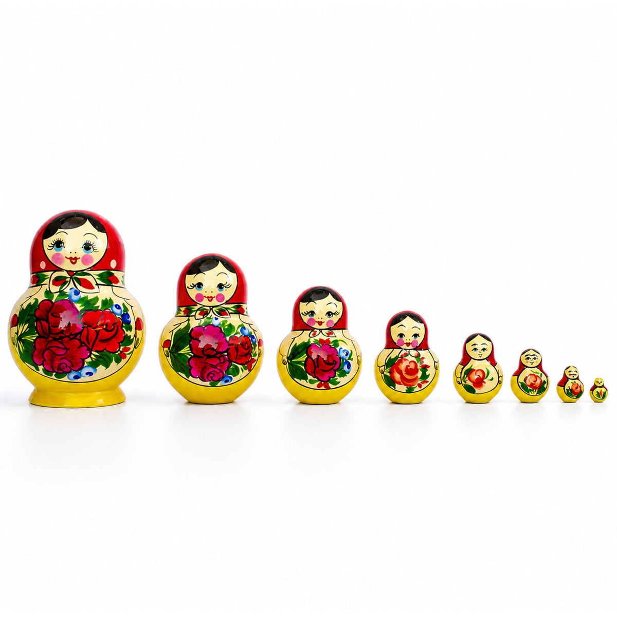 Set of 10 Bouquet of Flowers Nesting Dolls 6 Inches