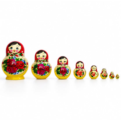 Set of 10 Bouquet of Flowers Nesting Dolls 6 Inches