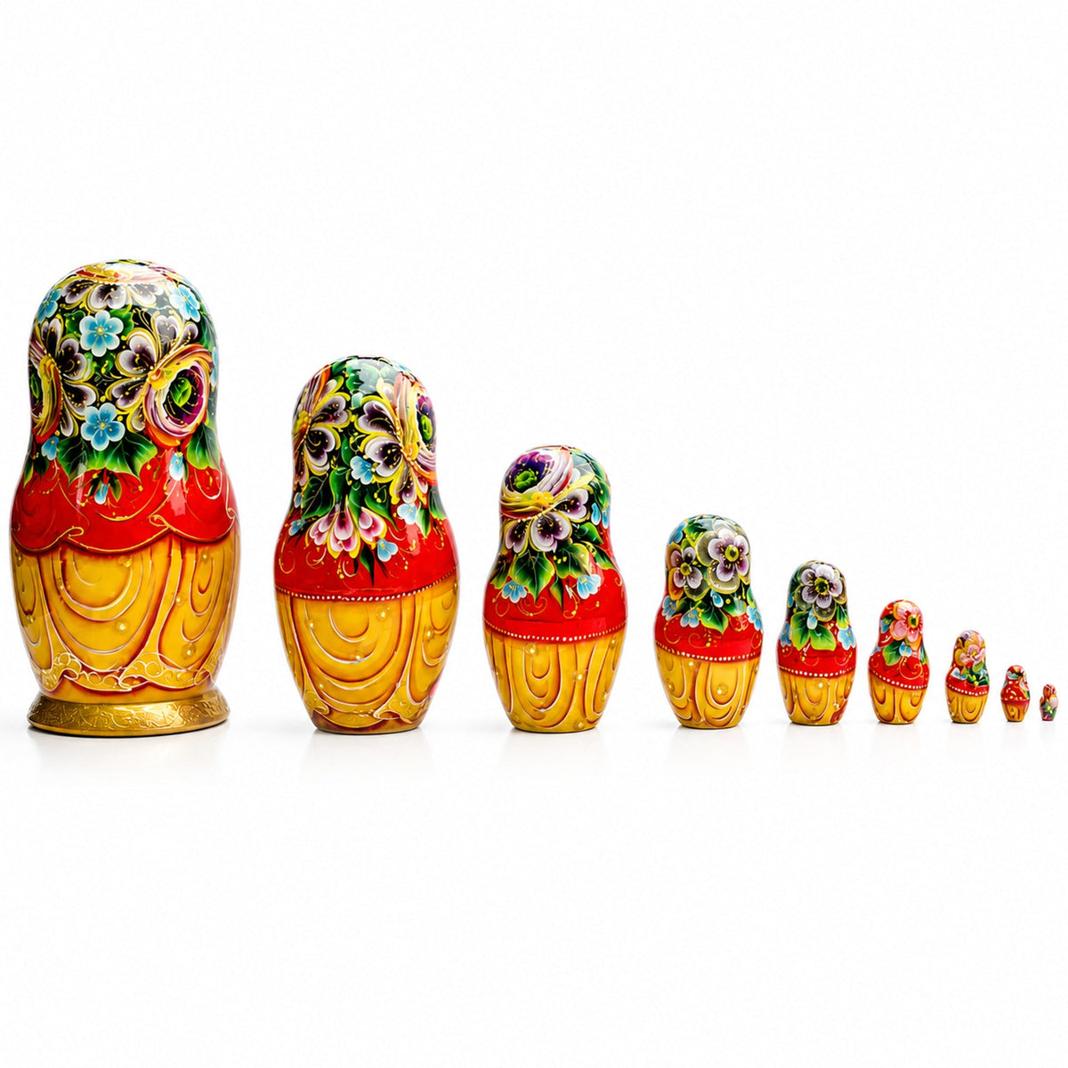 Set of 10 Cinderella Wooden Nesting Dolls 10 Inches