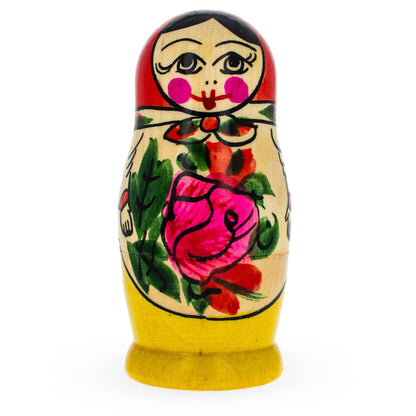 Set of 4 Semyonov Traditional Wooden Nesting Dolls 4 Inches