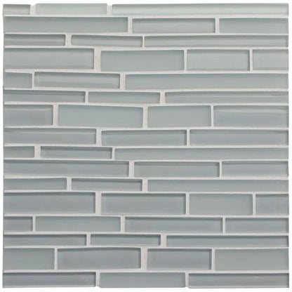 Nebbia Gloss/matte Interlocking Slides Glass Mosaics 12x12