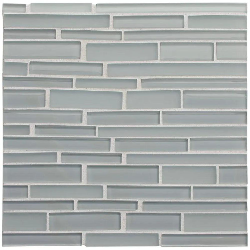 Nebbia Gloss/matte Interlocking Slides Glass Mosaics 12x12