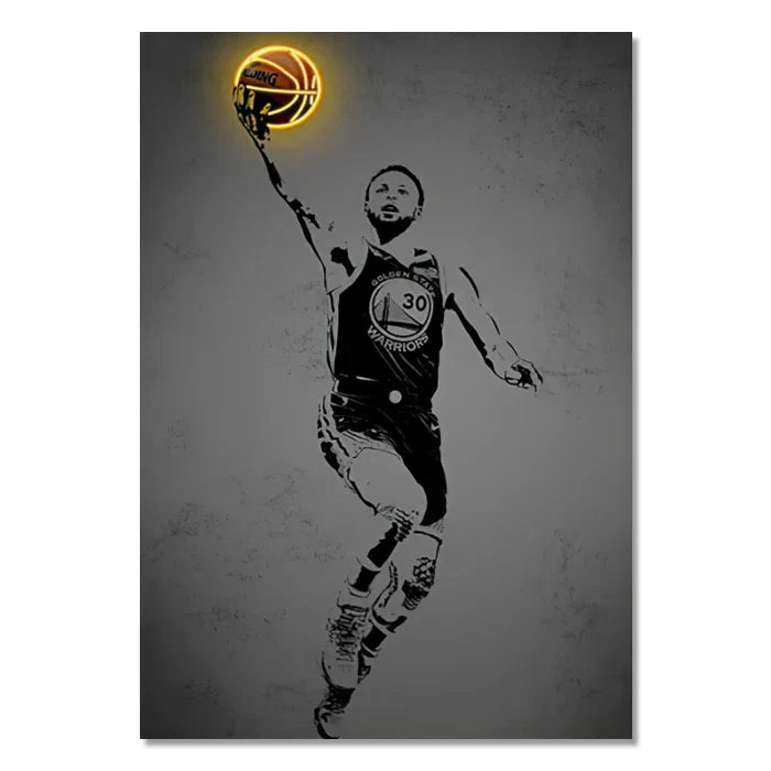 DecorBites™ Neon Sports Stars Wall Art Print