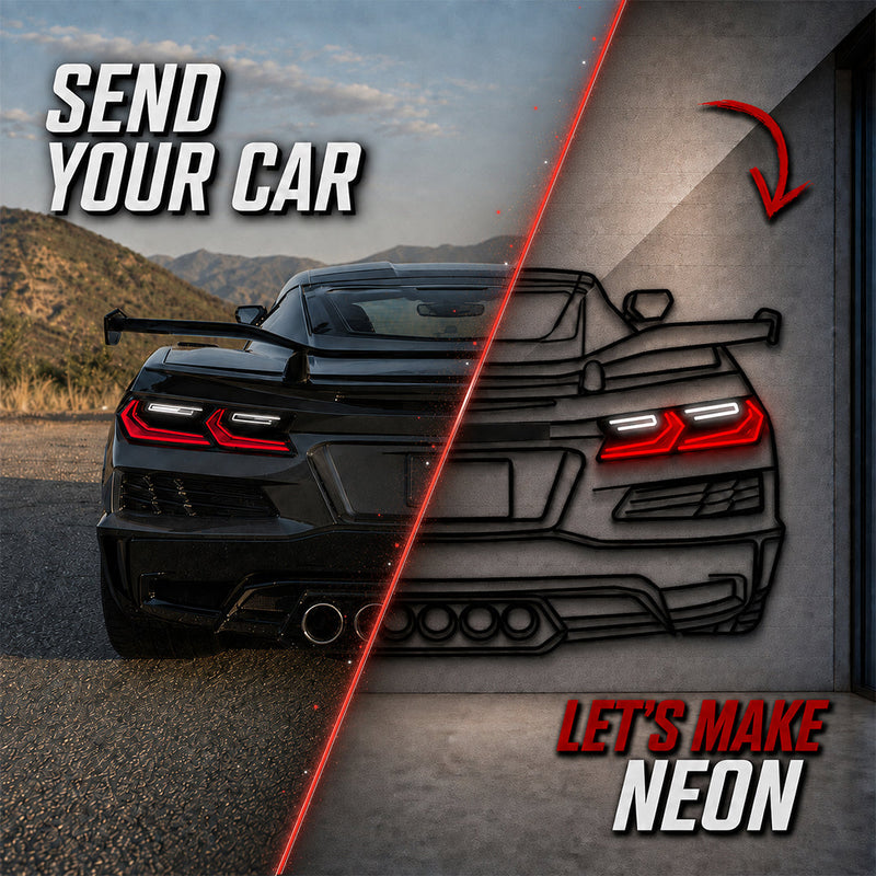 Your Personalized Metal Neon Car Wall Art - MTN0112