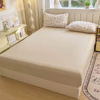 Neutral microfiber double bed elastic fitted sheet bedroom cover