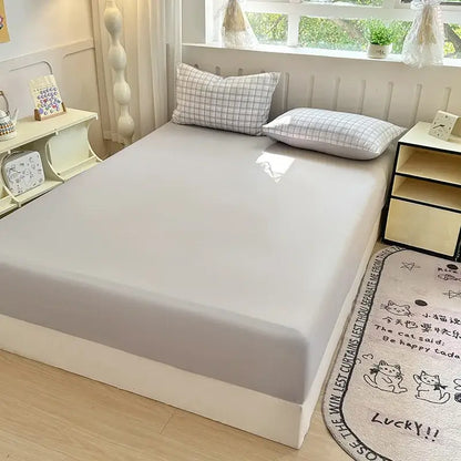 Neutral microfiber double bed elastic fitted sheet bedroom cover