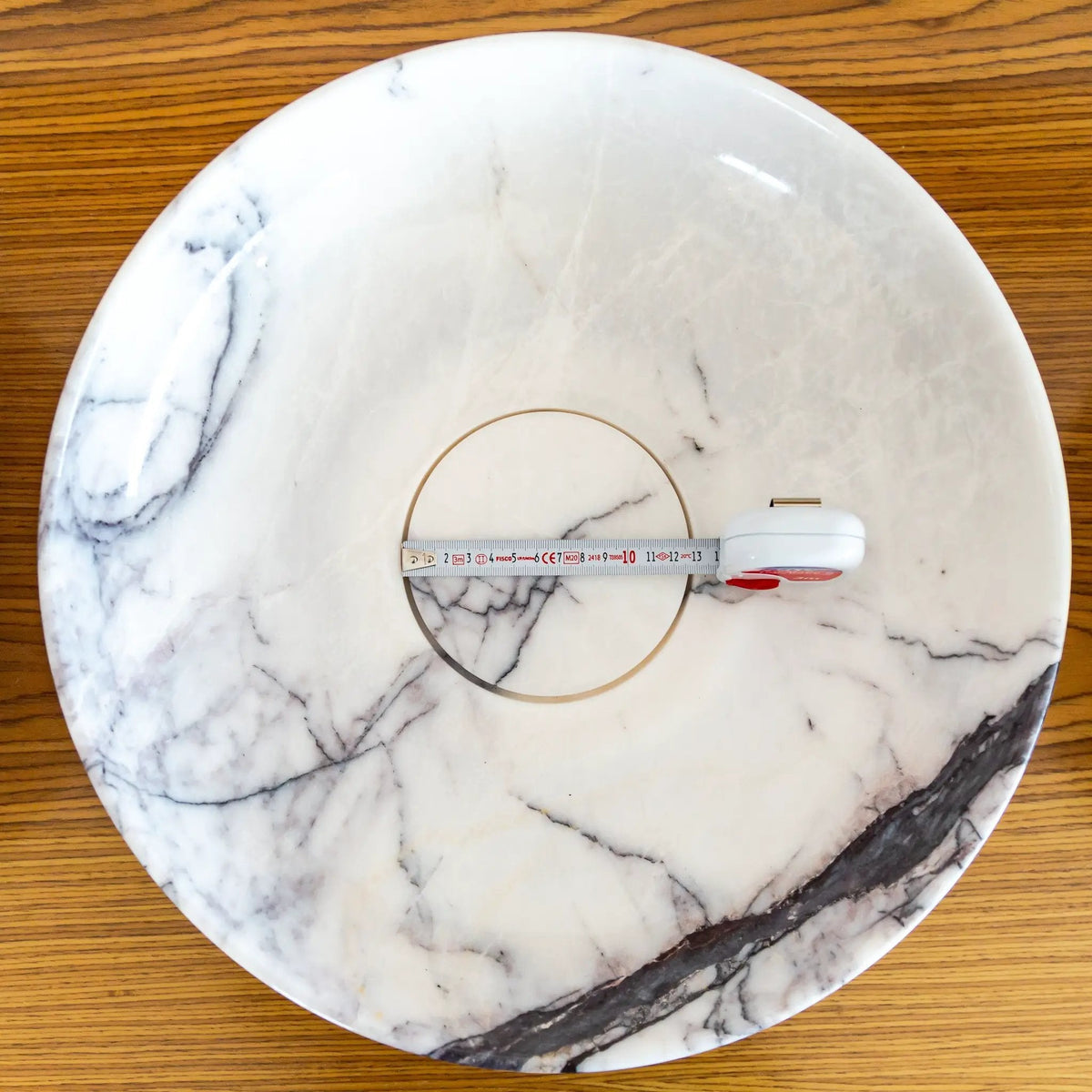 Handcrafted White Marble Vessel Bathroom Sink Polished Above Counter