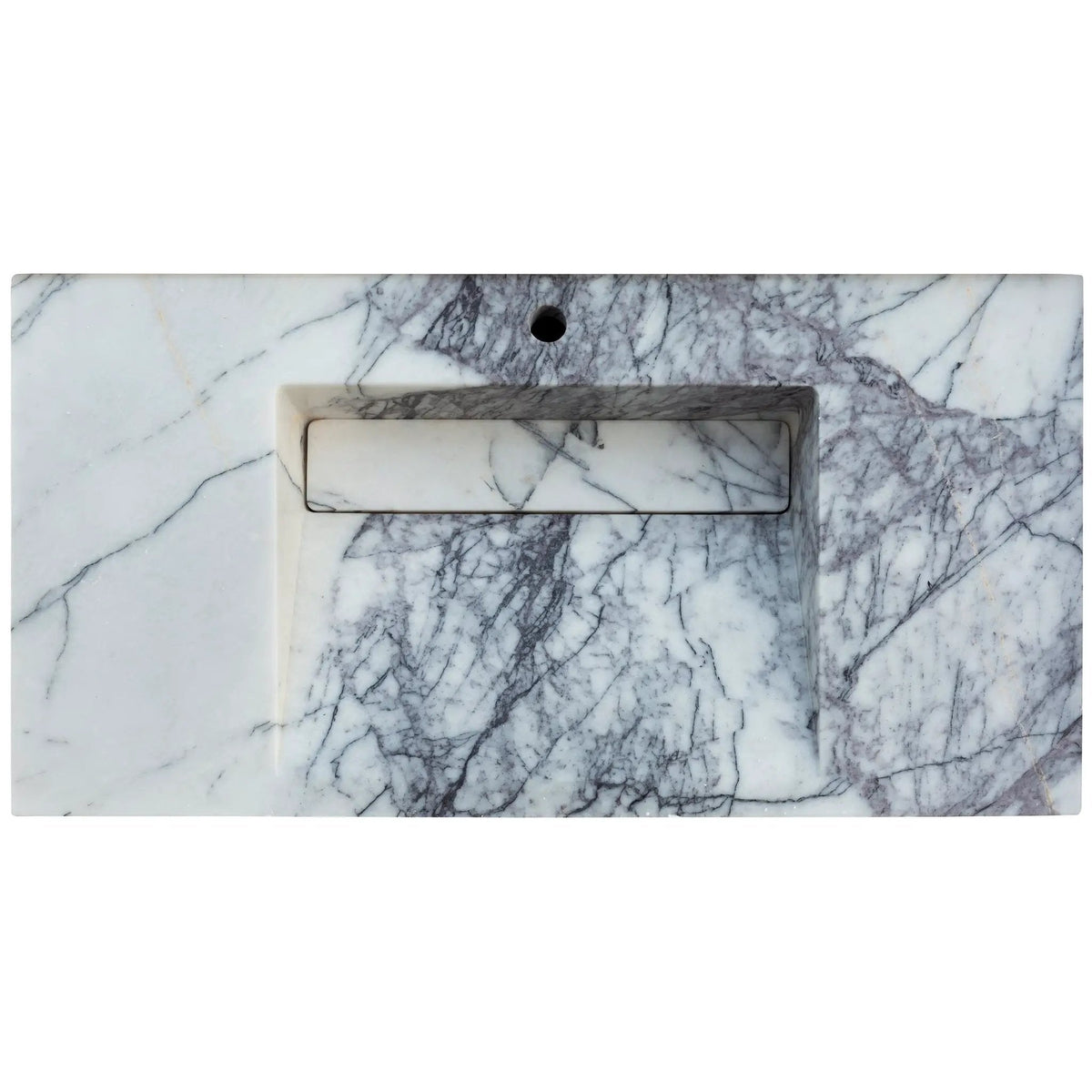 Modern White Marble Bathroom Wall Mount Sink Polished