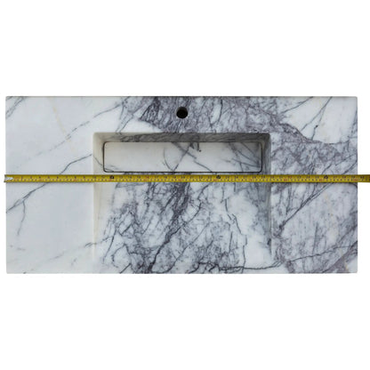 Modern White Marble Bathroom Wall Mount Sink Polished