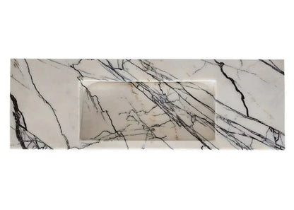 Handcrafted Wall Mount Natural Marble Bathroom Sink Polished