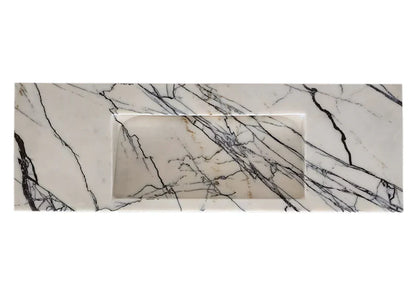 Turkish Marble Wall-mount Rectangular Bathroom Sink 43 Inch - Polished
