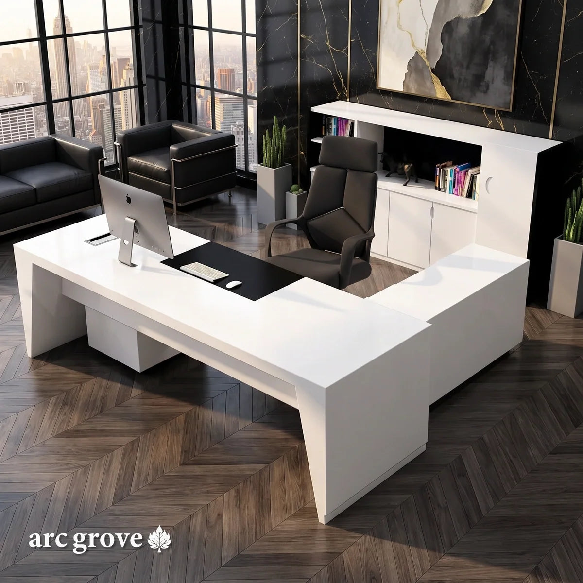 Newton · Executive Desk w/ Mobile Storage
