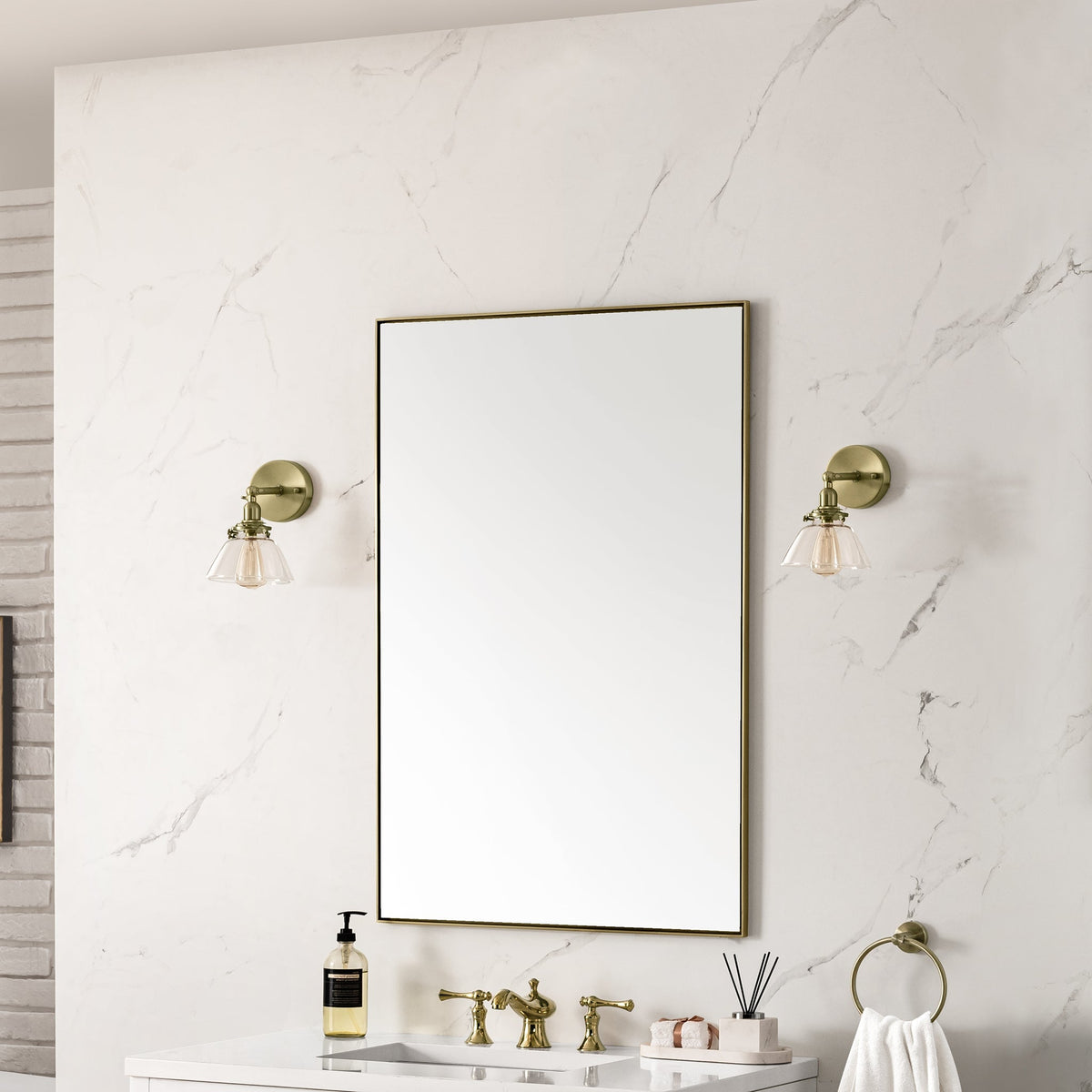 James Martin Rohe 26" Mirror, Champagne Brass