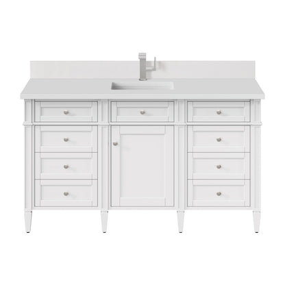 James Martin Brittany 60" Single Bathroom Vanity, Bright White