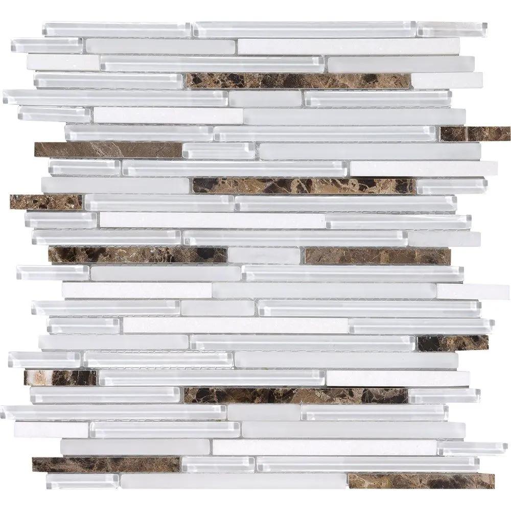 Noce De Kokas Gloss Liner Blend Glass Mosaics 12x12