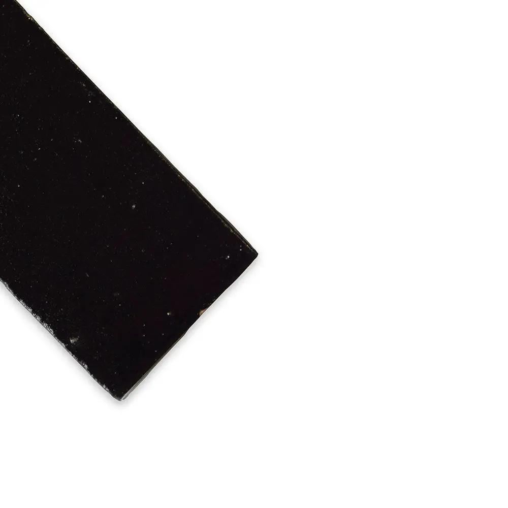 Urban Ebony Glossy Subway Zellige Tiles 2x6