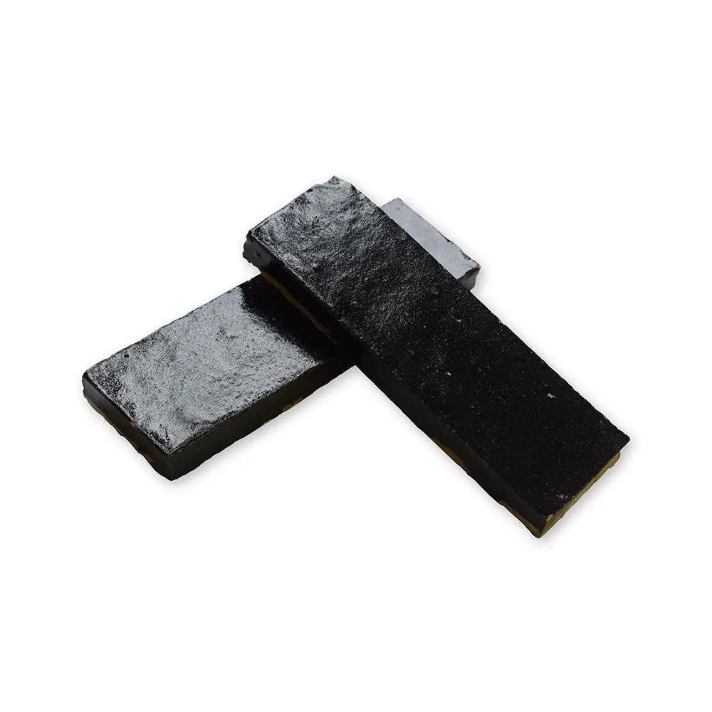 Urban Ebony Glossy Subway Zellige Tiles 2x6