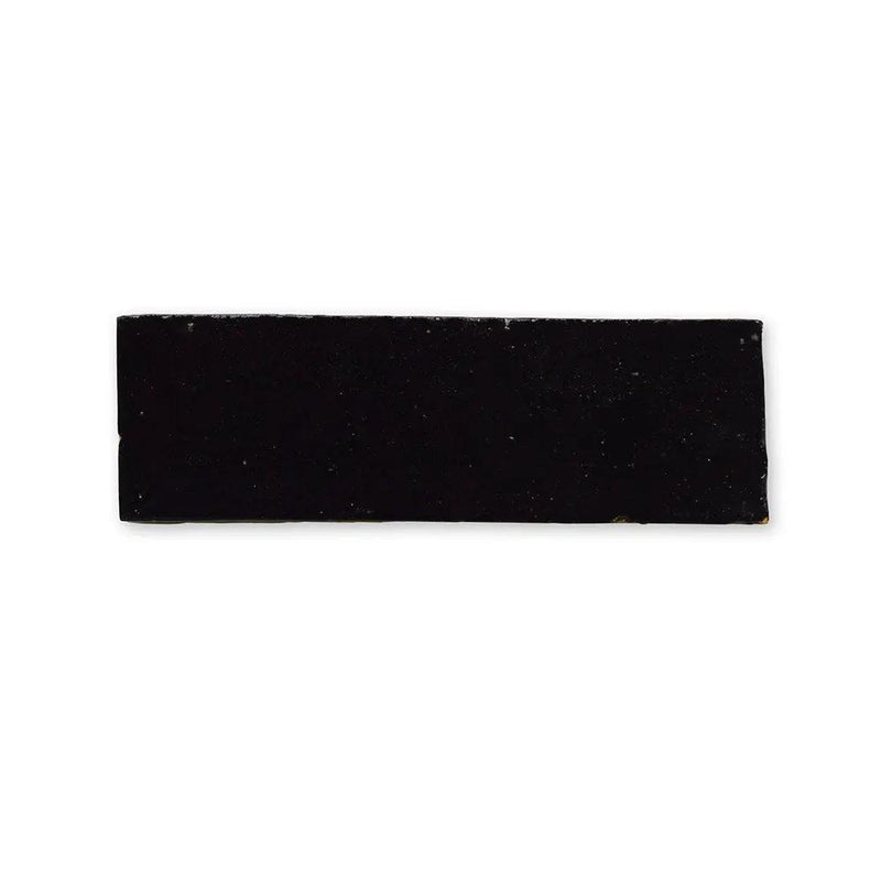 Urban Ebony Glossy Subway Zellige Tiles 2x6