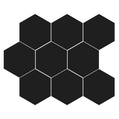 Noir Matte Midi Hexagon Ceramic Mosaics 8x10