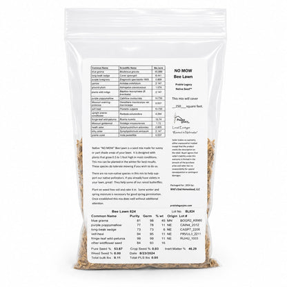 No Mow Bee Lawn Native Seed Wildflower Mix | 1.76 oz | Prairie Legacy Inc.
