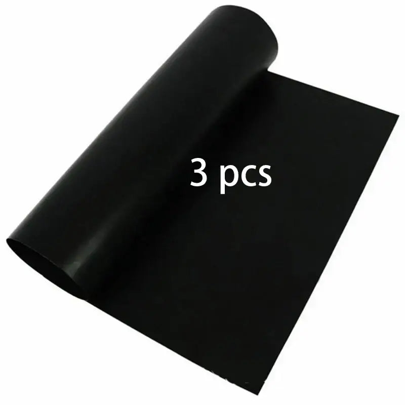 Non-stick black bbq grill mat kitchen and outdoor cooking accessory