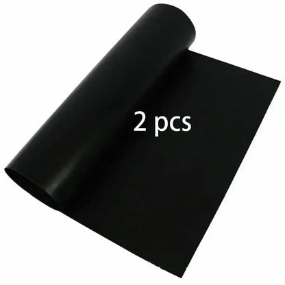 Non-stick black bbq grill mat kitchen and outdoor cooking accessory