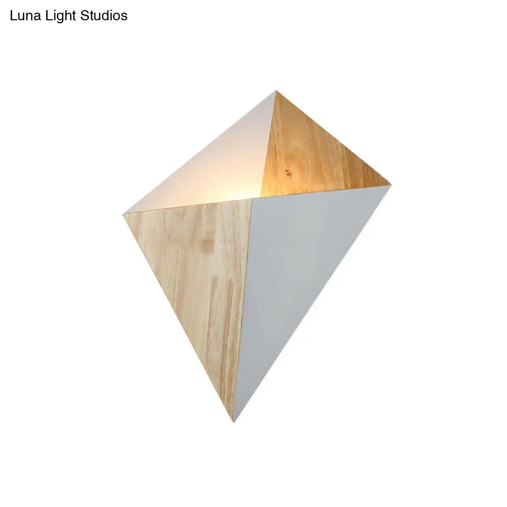 DecorBites™ Nordic 1-Light Splicing Pyramid Wall Sconce with Adjustable Rubber Wood Shade in Black/Red/White