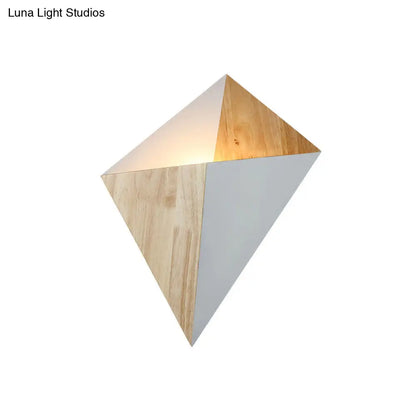DecorBites™ Nordic 1-Light Splicing Pyramid Wall Sconce with Adjustable Rubber Wood Shade in Black/Red/White