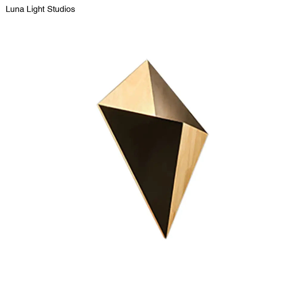 DecorBites™ Nordic 1-Light Splicing Pyramid Wall Sconce with Adjustable Rubber Wood Shade in Black/Red/White