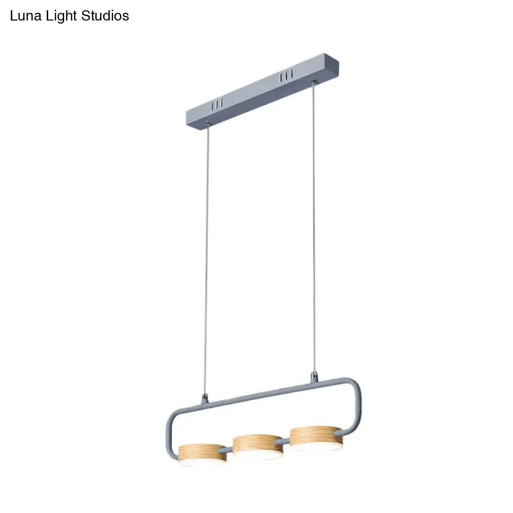 DecorBites™ Nordic 3-Light Hanging Pendant with Metal and Wood Accents for Kitchen Island