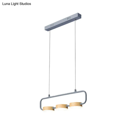 DecorBites™ Nordic 3-Light Hanging Pendant with Metal and Wood Accents for Kitchen Island