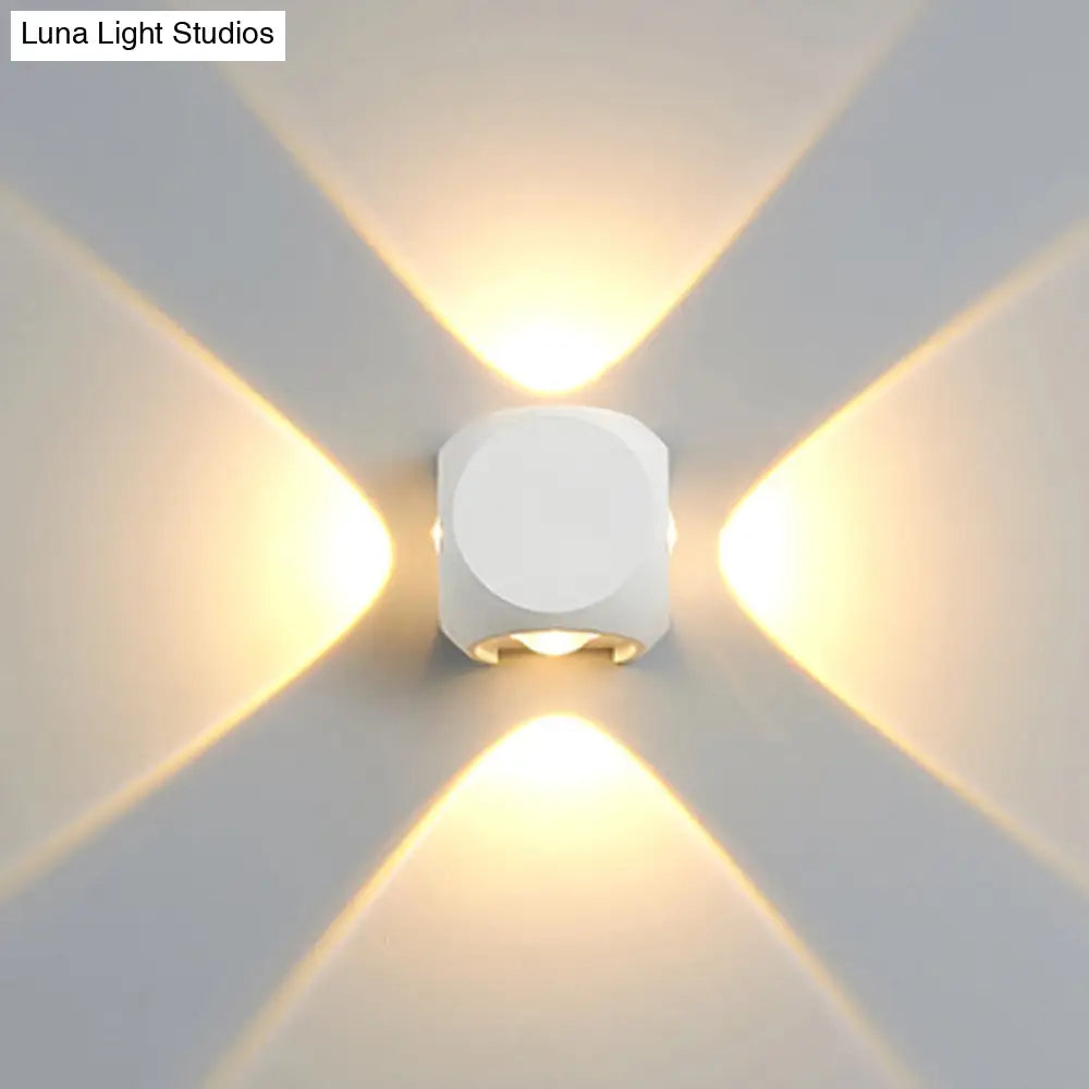 DecorBites™ Nordic Aluminum LED Wall Lamp - Mini Cube Wall Washer Sconce for Living Room (2/4-Head) in Black/White