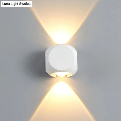 DecorBites™ Nordic Aluminum LED Wall Lamp - Mini Cube Wall Washer Sconce for Living Room (2/4-Head) in Black/White