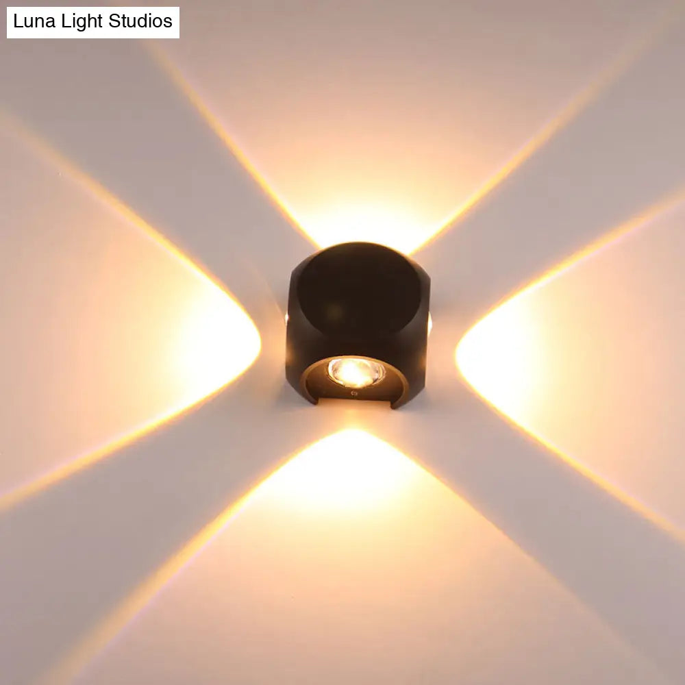 DecorBites™ Nordic Aluminum LED Wall Lamp - Mini Cube Wall Washer Sconce for Living Room (2/4-Head) in Black/White