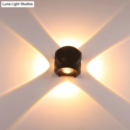 DecorBites™ Nordic Aluminum LED Wall Lamp - Mini Cube Wall Washer Sconce for Living Room (2/4-Head) in Black/White