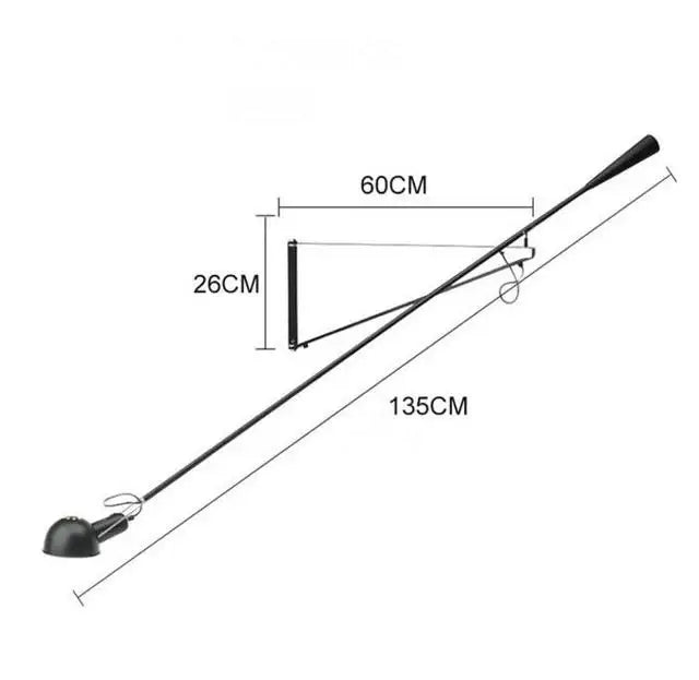 Nordic black adjustable long arm wall lamp bedroom light