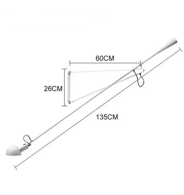 Nordic black adjustable long arm wall lamp bedroom light